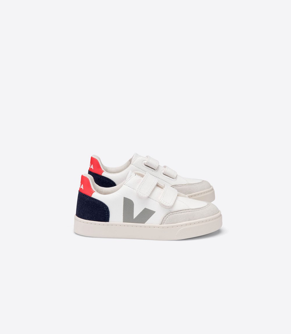 Veja Trainers Kids White - V-12 Velcro Chromefree - LQYI-16457